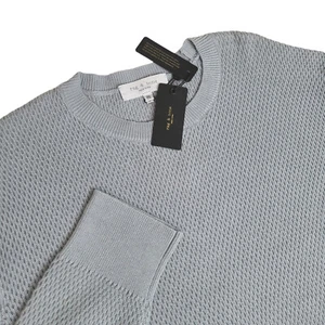rag & bone Mens XXL Dexter Crew Neck $275 Knit Light Sweater Pullover Blue - Picture 1 of 8