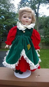 The Angelina Doll Collection Muñeca Porcelana Rubia 16", Serie-1998 con montura - Imagen 1 de 7