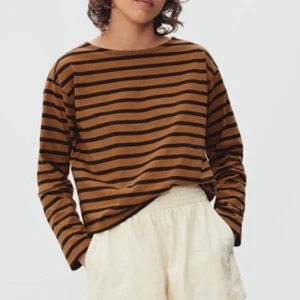 EVERLANE Mariner Shirt Toasted Almond & Black StripesSize: XS - Picture 1 of 10