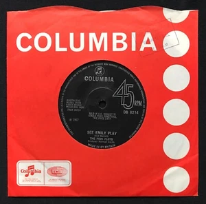 PINK FLOYD - SEE EMILY PLAY rare UK 1st press Columbia 45 DB 8214 nice - Picture 1 of 5