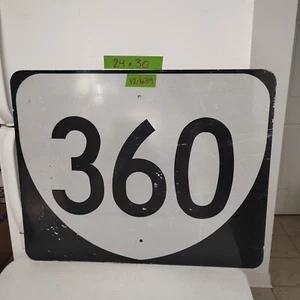 Authentic Retired Road Sign Virginia Route 360 FREE SHIPPING 24x30 LOT 12-639 - Picture 1 of 2