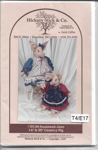 HICKORY STICK & CO. by SUZIE COLLINS SUZANNAH JANE 14" x 20" COUNTRY PIG PATTERN - Picture 1 of 1