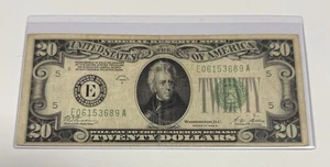 XF 1928 B $20 Federal Reserve Note Fr# 2052-E (Richmond, VA) w/ Mylar Sleeve FRN - Picture 1 of 2