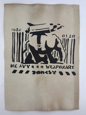 Pintura artística Banksy certificado de autenticidad dibujo original papel vintage firmado Foto 1 de 3