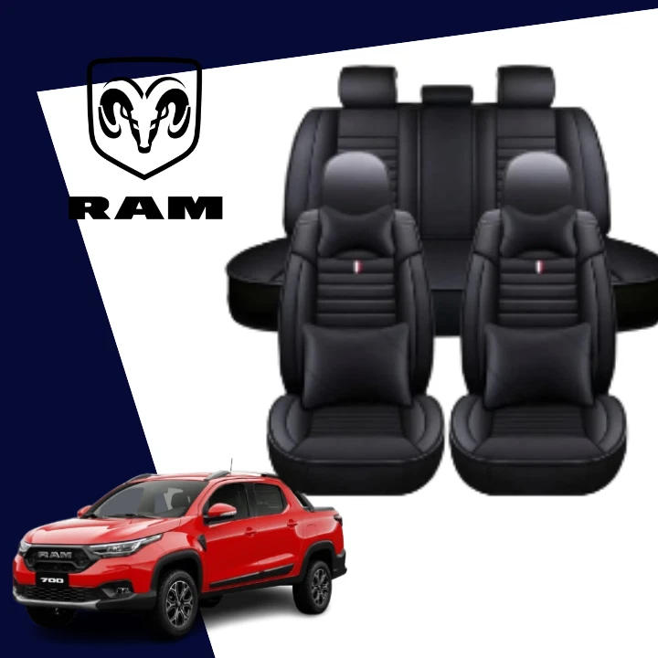Подходит для всех чехлов на автомобильные сиденья Ram, 9 шт., передние задние, премиум-класса, легкая чистая эко-кожа - Изображение 1 из 4