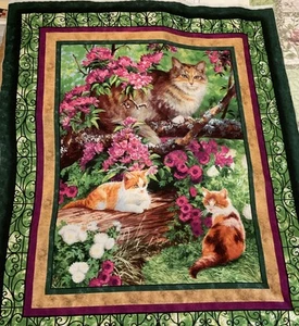 42” X 35” Wall Hanging Fabric Panel CP43510 Design By Persis C. Weirs CATS - Picture 1 of 8