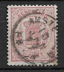 Netherlands 1869-1871 Arms,  NVPH no. 16, 1.5 cents red, postmark Amsterdam - Picture 1 of 2