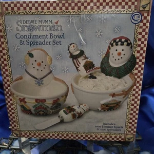 BRAND NEW-NEVER OPENED DEBBIE MUMM CONDIMENT BOWL & SPREADER SET - Picture 1 of 3
