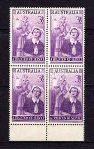 1955 ***MUH*** 3.5d Violet COMMEMORATION of NURSING - BOTTOM BLOCK of 4 - SUPERB - Picture 1 of 2