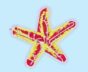 STARFISH RED YELLOW MARINE SEA ANIMAL OCEAN ADVENTURE IRON ON PATCH - Picture 1 of 2