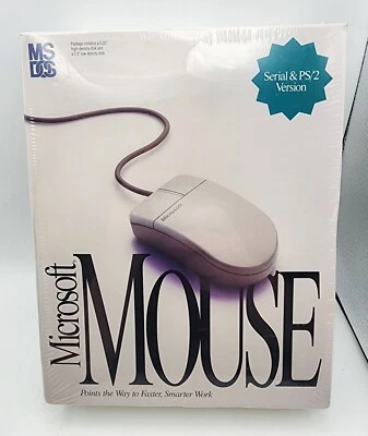 Vintage 1992 Microsoft Mouse PS/2 Version MS-DOS & OS/2 New Sealed  Box Crushing - Image 1 of 4