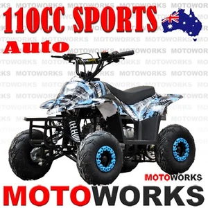 MOTOWORKS 110CC sports Auto ATV QUAD Dirt Bike Gokart 4 Wheeler Buggy kids BLUE - Picture 1 of 20
