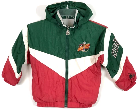 Vintage Seattle Sonics Mighty Mac Lined Windbreaker Jacket YOUTH BOYS 7 Cover