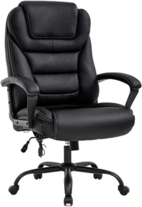 Big and Tall Office Chair 500Lbs Wide Seat Ergonomic PU Leather Desk Chair - Picture 1 of 12