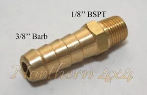 Brass Barb Fitting 1/8 BSPT Male Thread to 3/8" INCH Barb Straight - Picture 1 of 1