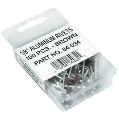 Amerimax 84034 Aluminum Gutter Rivets, Durable Construction (1/8", 100pk, Brown)