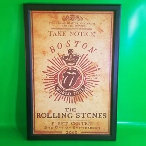 ROLLING STONES WORLD TOUR CONCERT POSTER - 2002 - Boston, Massachusetts - FRAMED - Picture 1 of 9