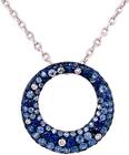 1.55Ct Diamond & Aaa Sapphire 18Kt White Gold 3D Circle Of Life Floating Pendant