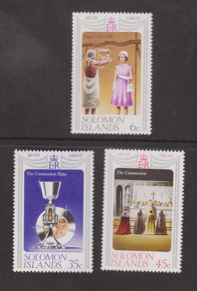 QEII 1977 Silver Jubilee MNH Stamp Set Solomon Islands SG 334-336 — 第 1/1 张图片