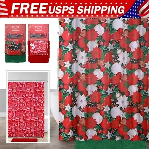 72"x72" Shower Curtain with Bathmats and 12 Hooks Waterproof PEVA Shower Curtain - Picture 1 of 13