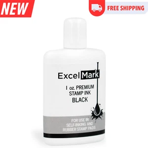 Tinta de recarga de estampillas autoentintadas ExcelMark Premium - 1 oz. (Negro) - Imagen 1 de 4
