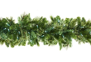9' Mixed Blend Garland with Pure White LED Lights - Picture 1 of 1