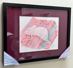 original illustration artwork Cat cartoon “Chameleon confused by red pencils” - Picture 1 of 3