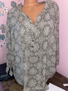Westport Women's Blouse Floral, 3/4 Tie Sleeve Size 3X (B) - Picture 1 of 12