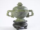 Soapstone urn with stand, I presume it's Qing dynasty