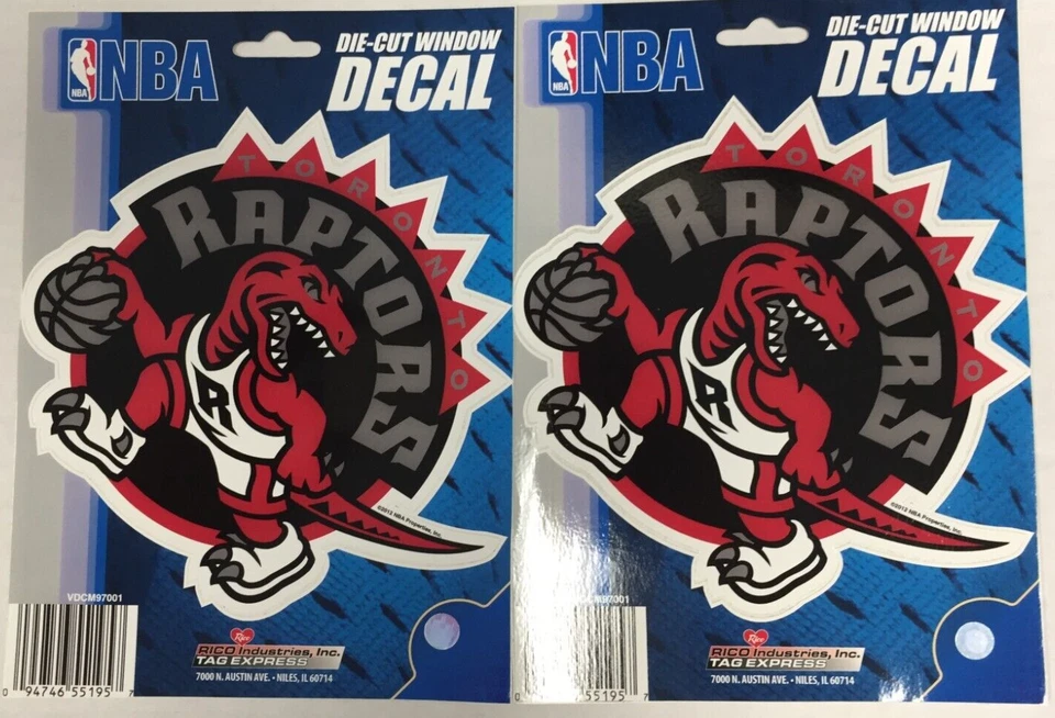 Toronto Raptors 5" x 6" NBA Rico Industries Die Cut Vinyl Decal SET of 2 - Image 1 of 1