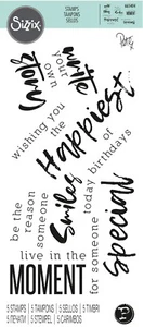 Sizzix 5pc Clear Stamp set Sunnyside Sentiments #2 #665404 Retail $11.99 Hughes - Picture 1 of 10