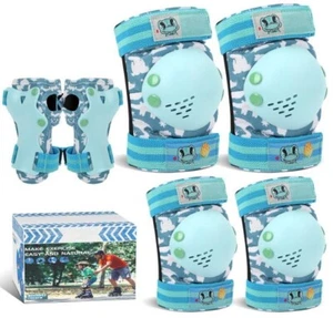 Kids Knee Elbow Pads with Wrist Guards Protective Gear Set for Skating Bike 3-8 - Picture 1 of 30