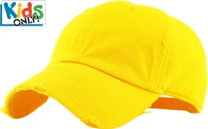 Junior Kid Size Vintage Distressed Dad Hat Adjustable Baseball Cap - Picture 1 of 43