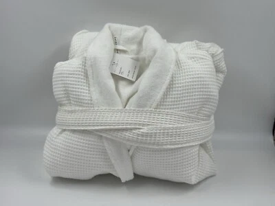 Bata Pottery Barn Waffle Weave Resort acogedora suave, grande, blanca nueva con etiquetas Foto 1 de 4