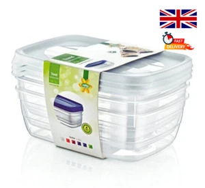3Pcs 1.2L Clear Plastic Food Containers with Lids Microwave And Freezer Safe - Picture 1 of 1