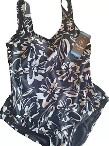 HURLEY One Piece Black and White Swimsuit Size Large Est 1999 UPF 50= - Picture 1 of 3