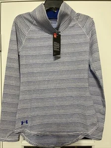 Under Armour UA Women’s XS Zinger Blue Long Sleeve Pullover Striped Shirt - Picture 1 of 3
