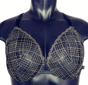Reggiseno Victoria's Secret 38C Demi nero oro leggermente foderato ferretto convertibile - Foto 1 di 8