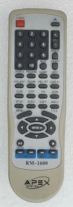APEX RM-1600 Remote Control Only for DVD Player Model AD1600 - Picture 1 of 9