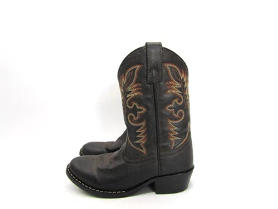 Botas caubói faroeste Dan Post Little Kids Youth couro marrom 13,5 D - Imagem 1 de 4