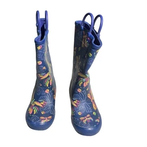 L.L. Bean Kids Rain Boots Size 12 — Blue, Multicolor, Butterfly Print - Picture 1 of 7