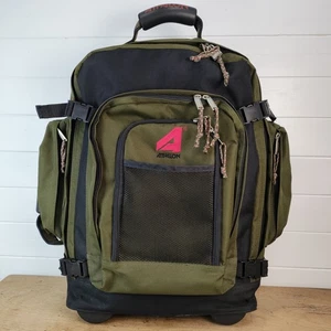 Athalon Luggage Rolling Backpack 21 In Wheeled Travel Green Carry-on Overnight  - Picture 1 of 20