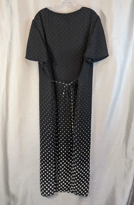 Donna Ricco Black & White Ombre Polka Dot Cap Sleeve Midi Dress Women's 22W - Image 1 of 4