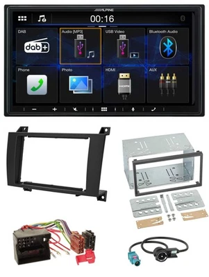 Alpine Bluetooth 2DIN MP3 DAB USB Autoradio für Mercedes SLK R171 2004-2011 - Bild 1 von 4