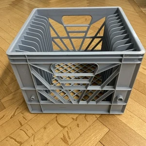 SPECTRUM INTERN INC SLOTTED RECORD CRATE MADE IN USA Light Blue Rare Color - Bild 1 von 6