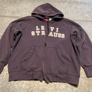 Vintage Levi's Levi Strauss Spellout Embroidered Hoodie Sweatshirt XL 90s Y2K - Picture 1 of 14