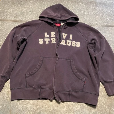 Sudadera con Capucha Bordada Vintage Levi's Le Strauss Spellout XL 90s Y2K Foto 1 de 4