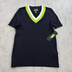 NEW Lauren Active Ralph Lauren Womens L Knit Short Sleeve Pullover Shirt Top - Picture 1 of 8