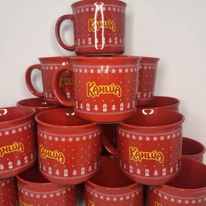 Kahlua Coffee 16oz Mug 2024 Christmas Holiday Red Snowmen Trees Winter Snowflake - Picture 1 of 5