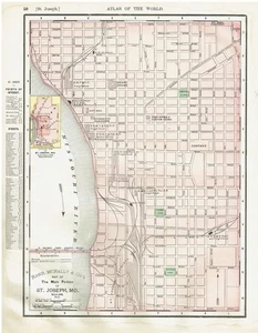 Dated 1902 Antique Color Maps of  Cities St Joseph MO and St. Louis - Picture 1 of 8